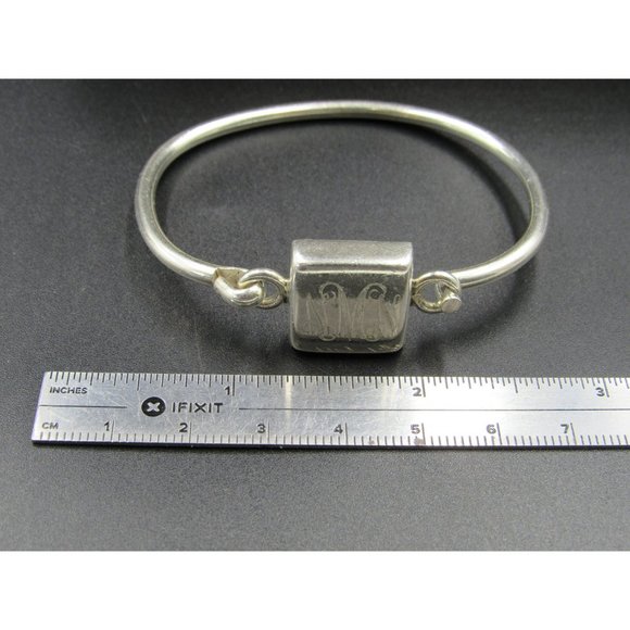 6 Inch Sterling Silver NMN Initials Heavy Bracelet - Picture 5 of 6